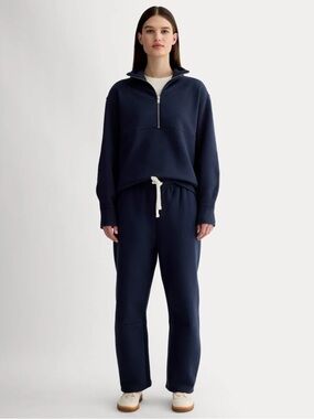New Everlane LUXE FLEECE BARREL SWEATPANT in Navy Size S